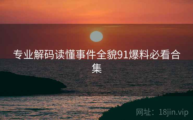 专业解码读懂事件全貌91爆料必看合集  第2张