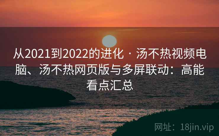 从2021到2022的进化 · 汤不热视频电脑、汤不热网页版与多屏联动：高能看点汇总  第1张