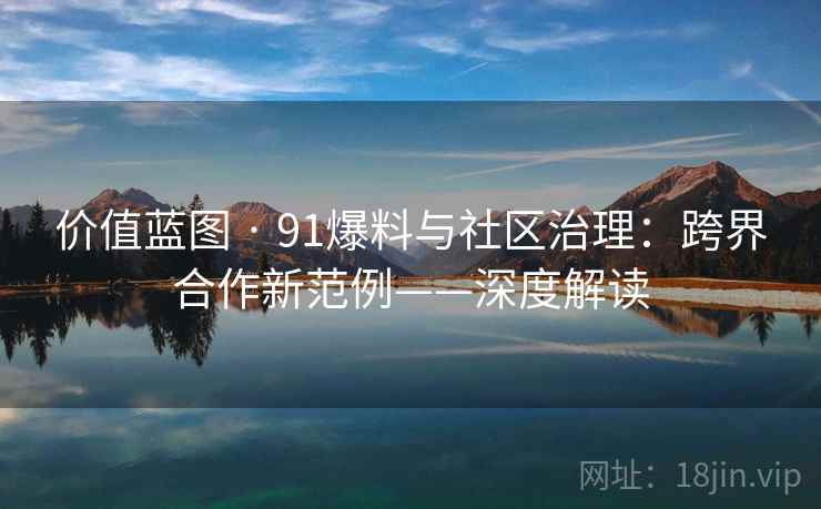 价值蓝图 · 91爆料与社区治理：跨界合作新范例——深度解读  第2张
